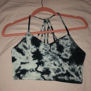 Navy blue tye dye crop top
